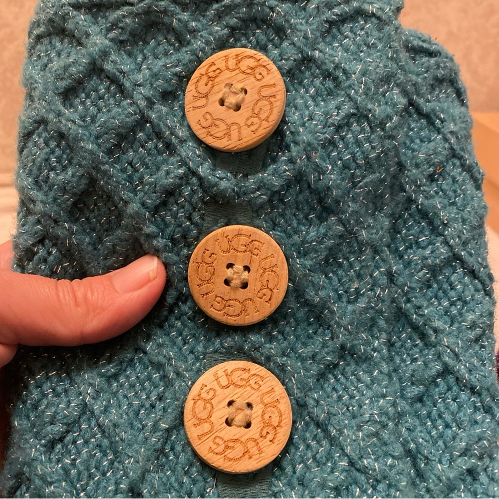 UGG Teal Blue Silver Sparkle Lattice Cardy 3066 - Picture 11 of 16